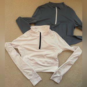 Bundle of 2 athletic long sleeve half zip top
